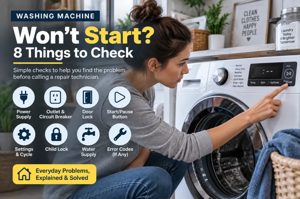Washing Machine Won’t Start? 8 Things to Check